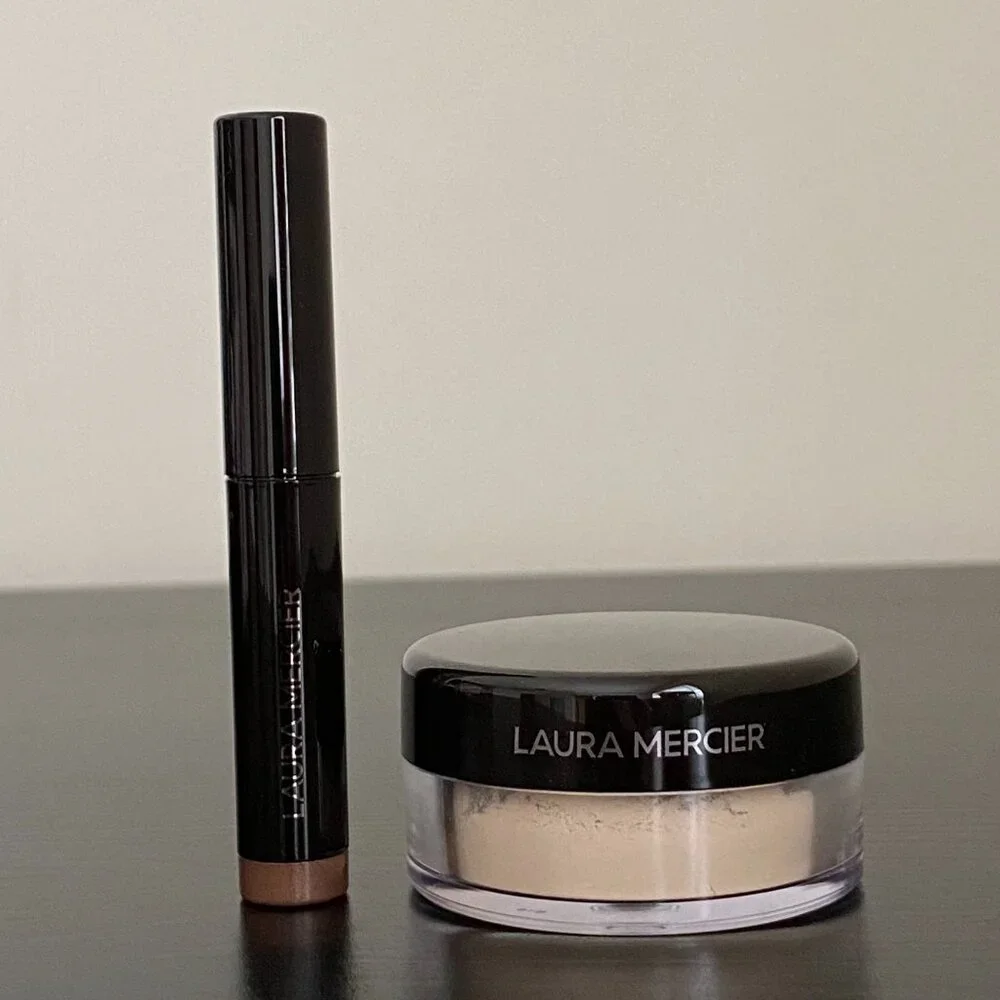 Laura Mercier Set: Translucent Loose Setting Powder and Caviar Eyeshadow Stick